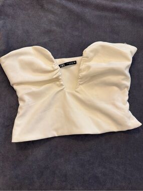 ZARA Cream Strapless Sweetheart Camisole